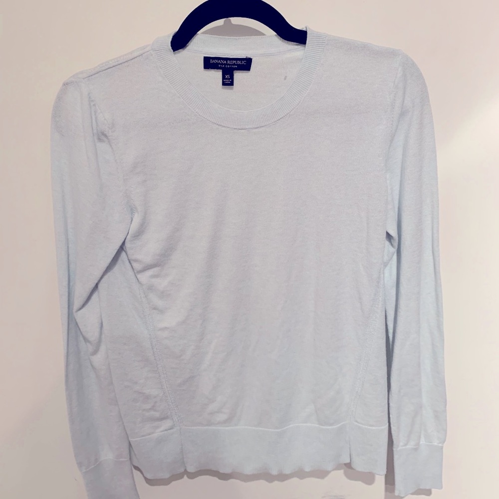 Banana Republic silk cotton light blue sweater